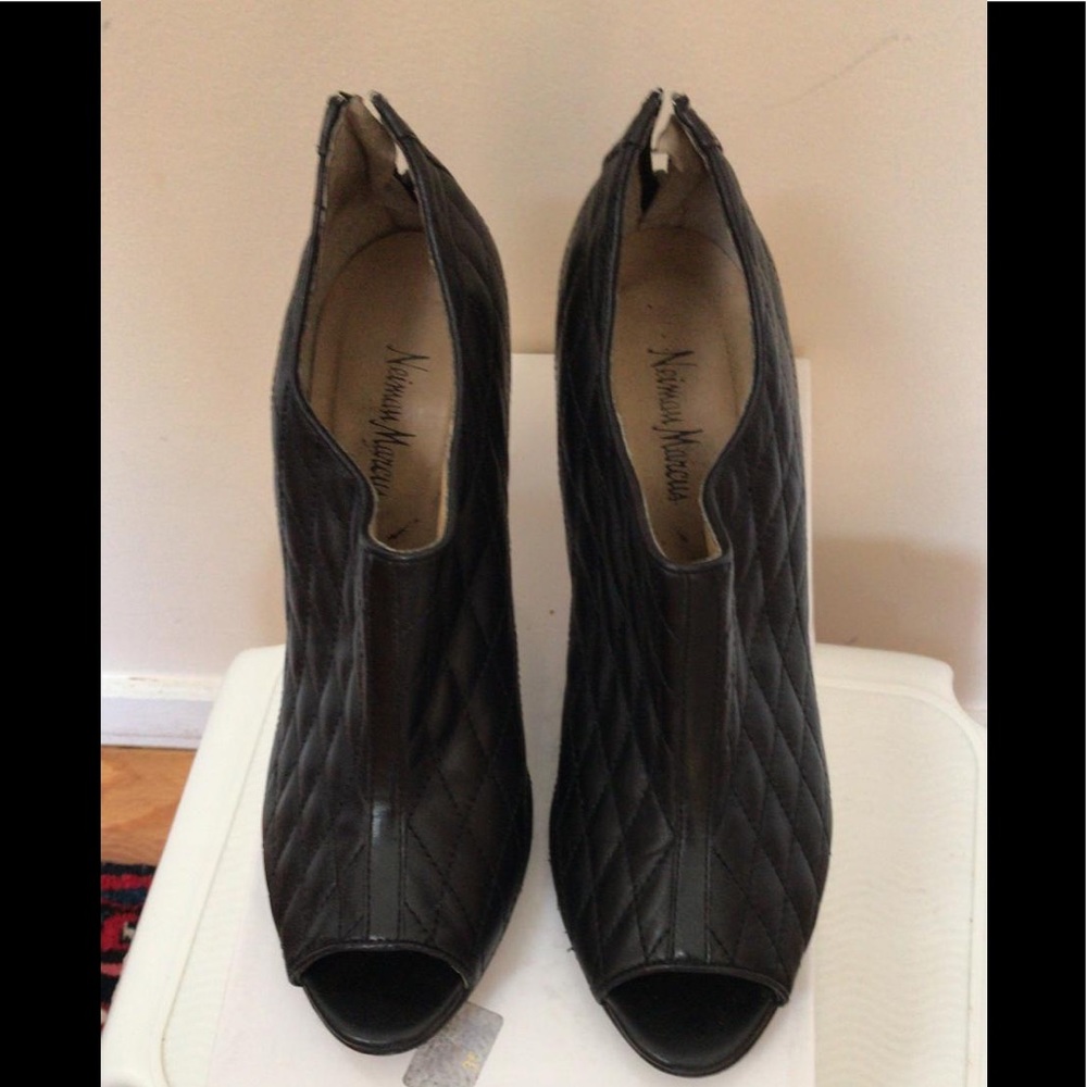 Neiman Marcus leather black bootie size 10